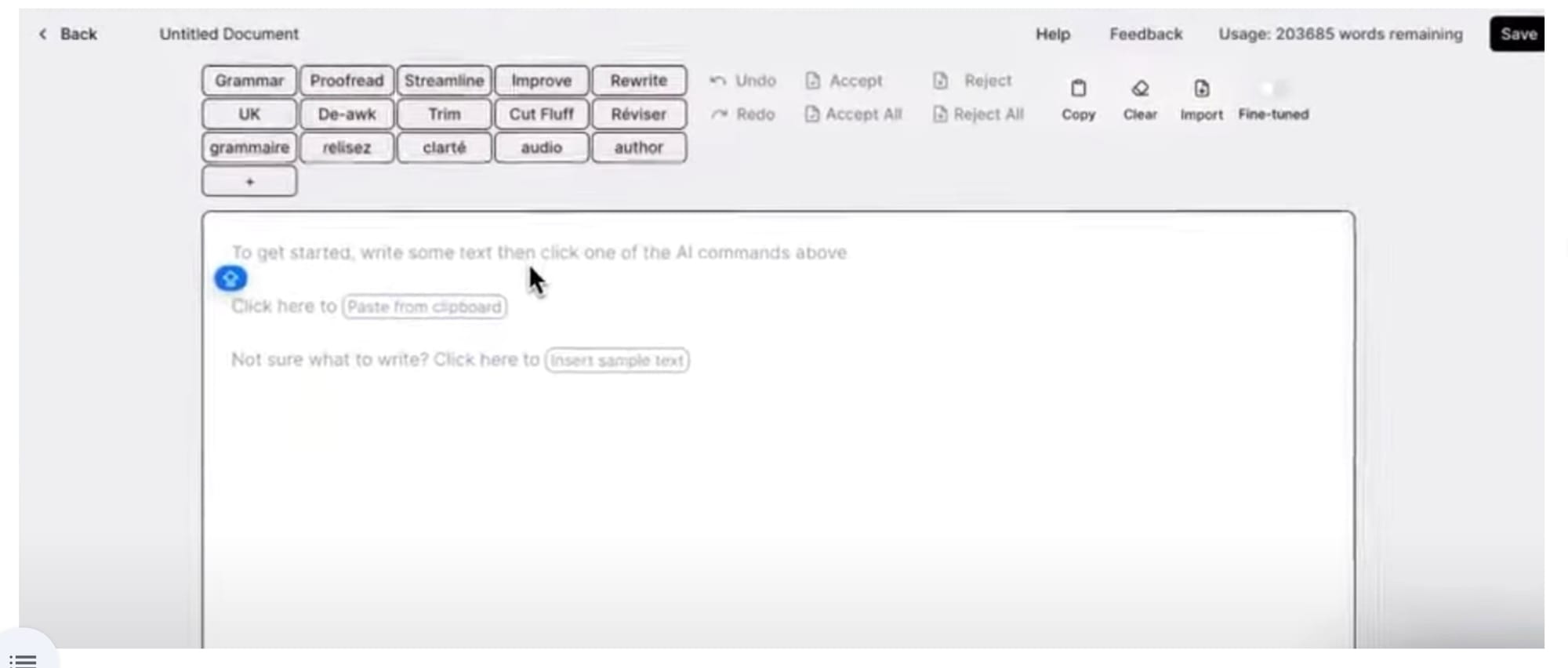 An image showing editGPT's user interface