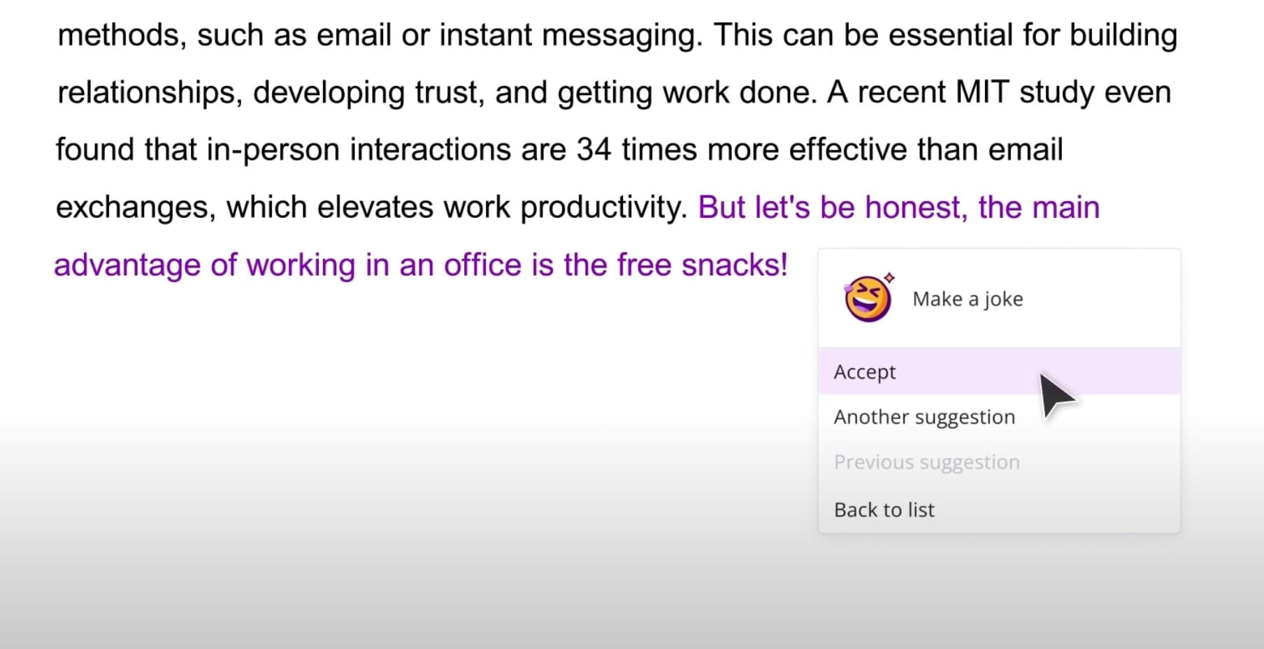 wordtune will suggest alternate sentences