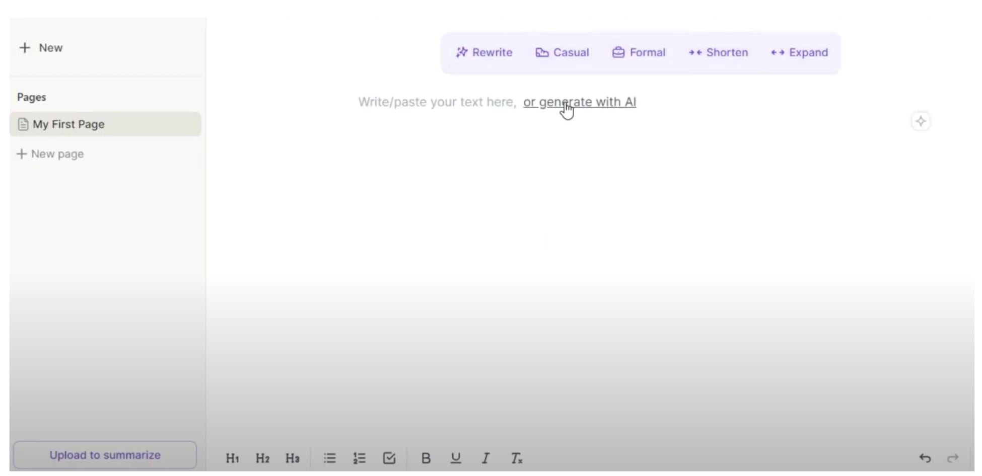 wordtune editor's minimalist interface
