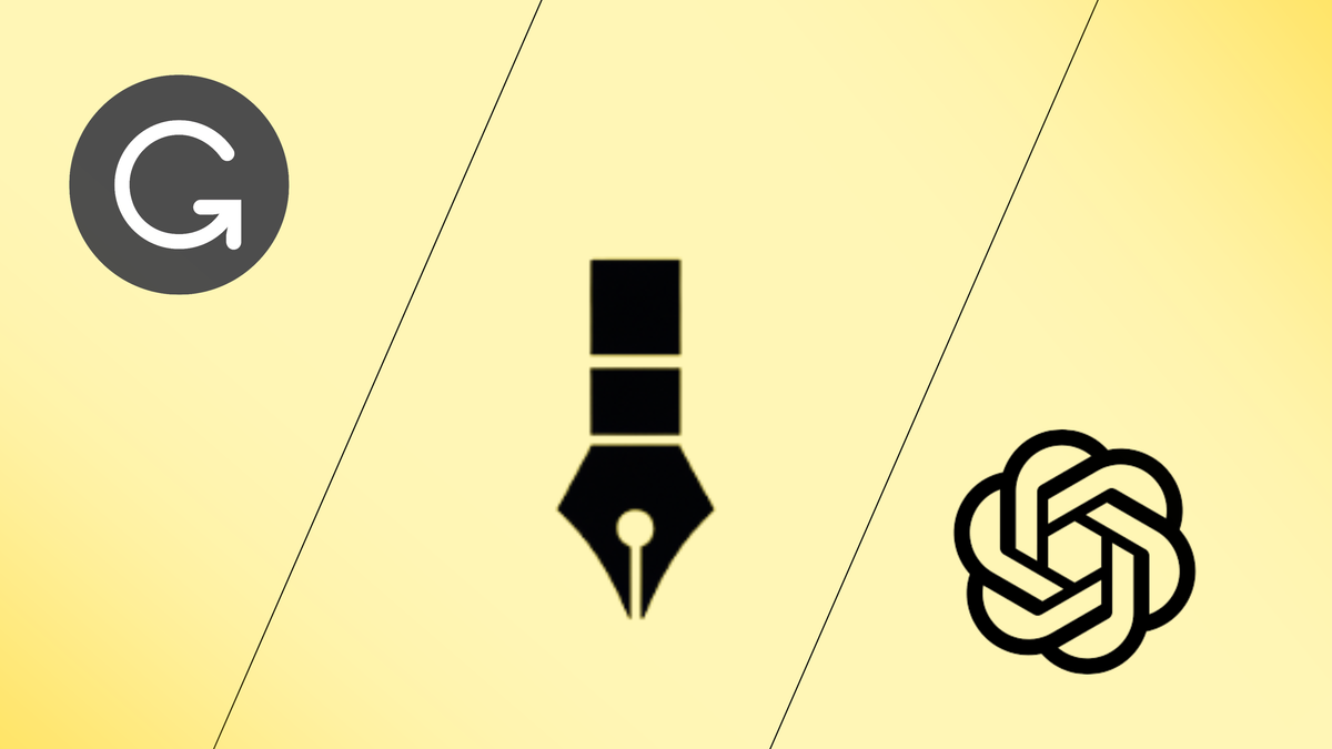 An image showing logos of Grammarly vs ChatGPT vs editGPT